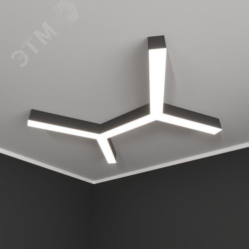 Светильник светодиодный RVE-LBX-TRINITY-2X-900-N (Трехлучевой крест 2х 900х1022х100мм 61Вт Накладной 4000К Белый) - фото 1