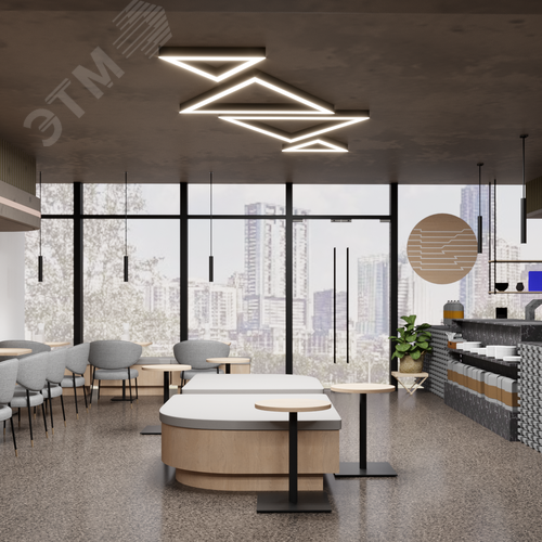 Светильник светодиодный RVE-PLS5070-TRIO-1535-N (Треугольник 1535х1329х70мм сегмент 1535мм 50х70мм 118Вт Накладной 4000К Серый RAL9006 МУАР) - фото 4