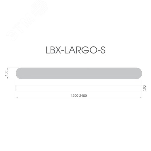 Светильник светодиодный RVE-LBX-LARGO-S-2446-VG (Овал 2446х209х110мм 59Вт встраиваемый под шпаклевку 4000K Белый) - фото 6