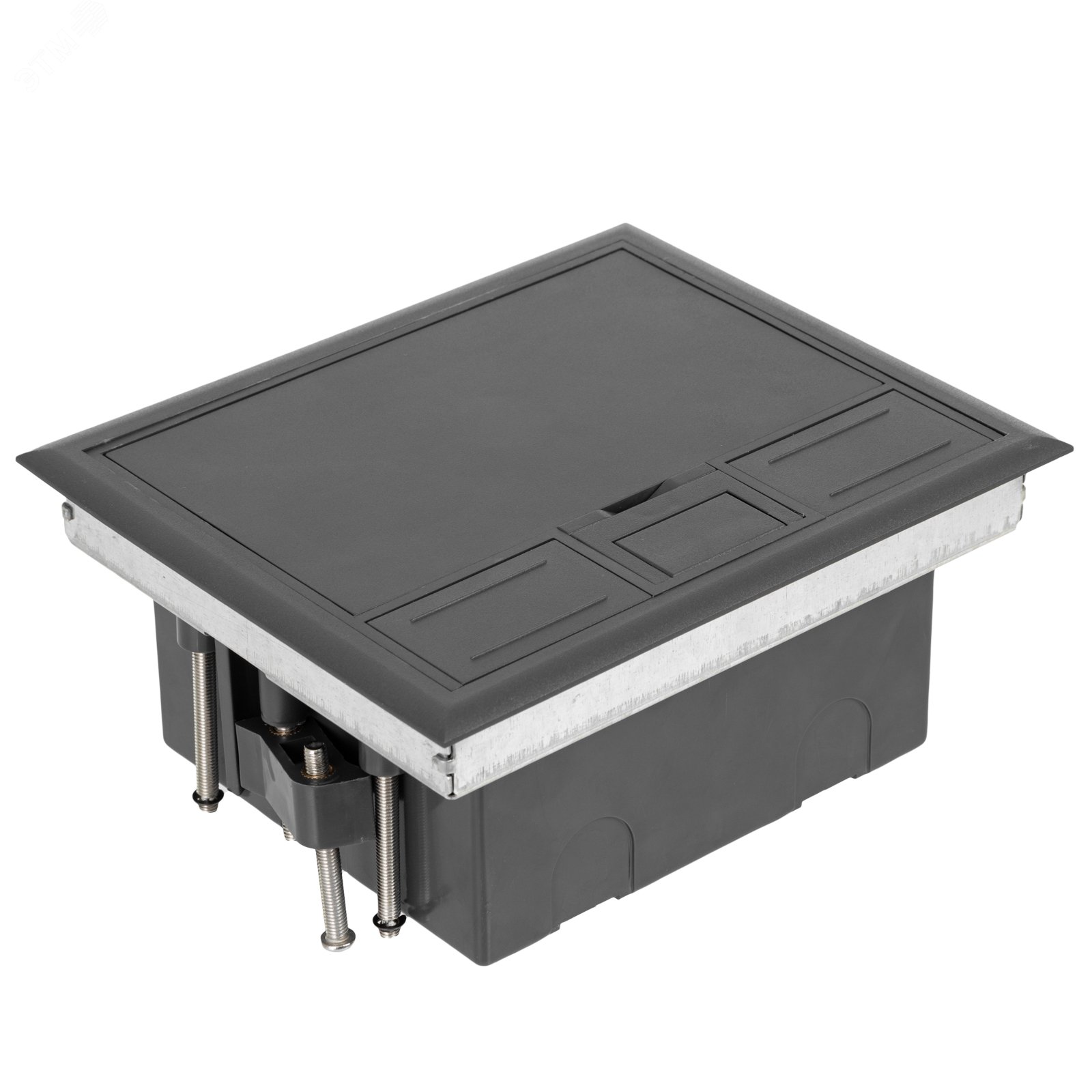 Изображение товара Лючок напольный 8 модулей горизонтальный пластиковая крышка серый Datarex