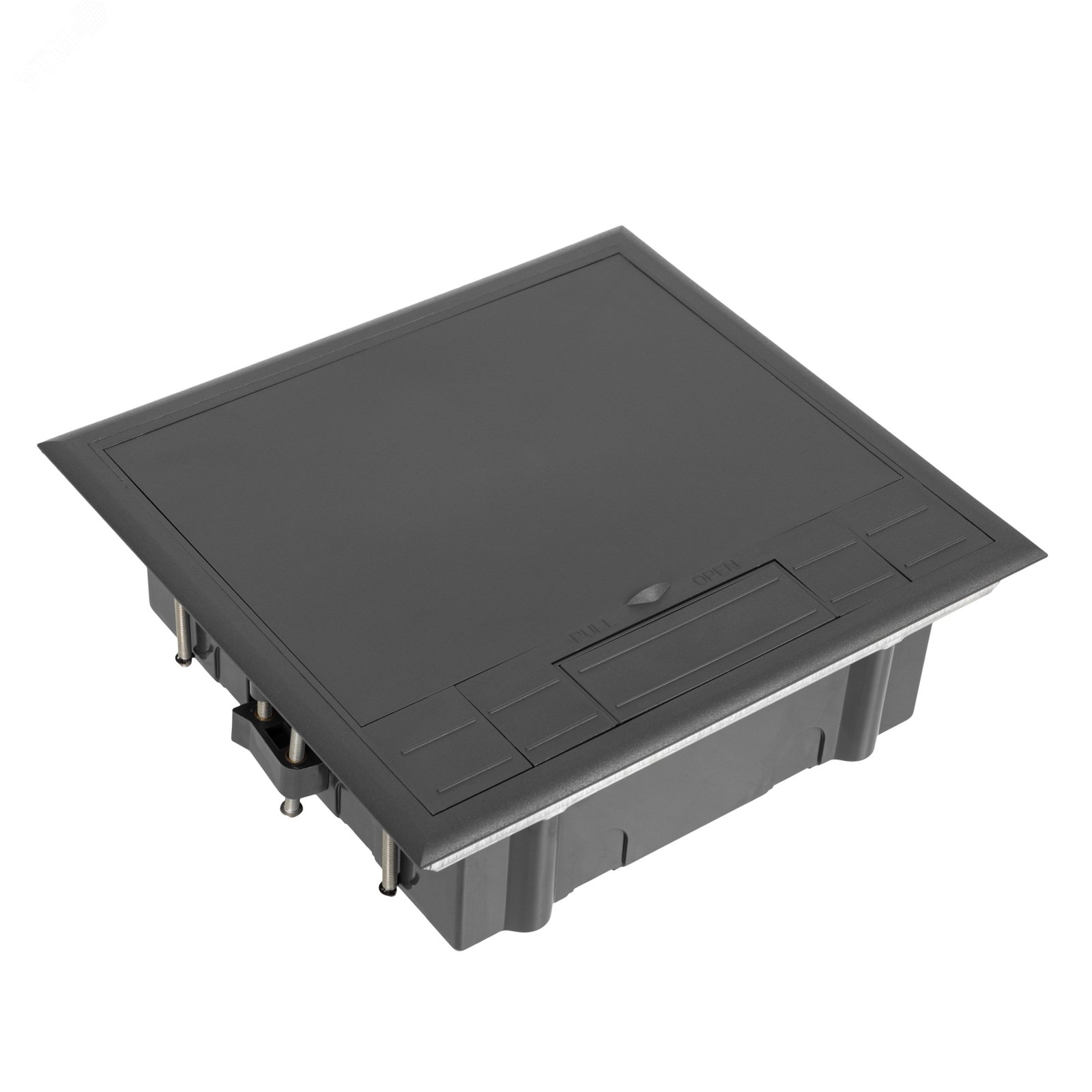 Изображение товара Лючок напольный 12 модулей с пластиковой крышкой серый, монтажный элемент для пола