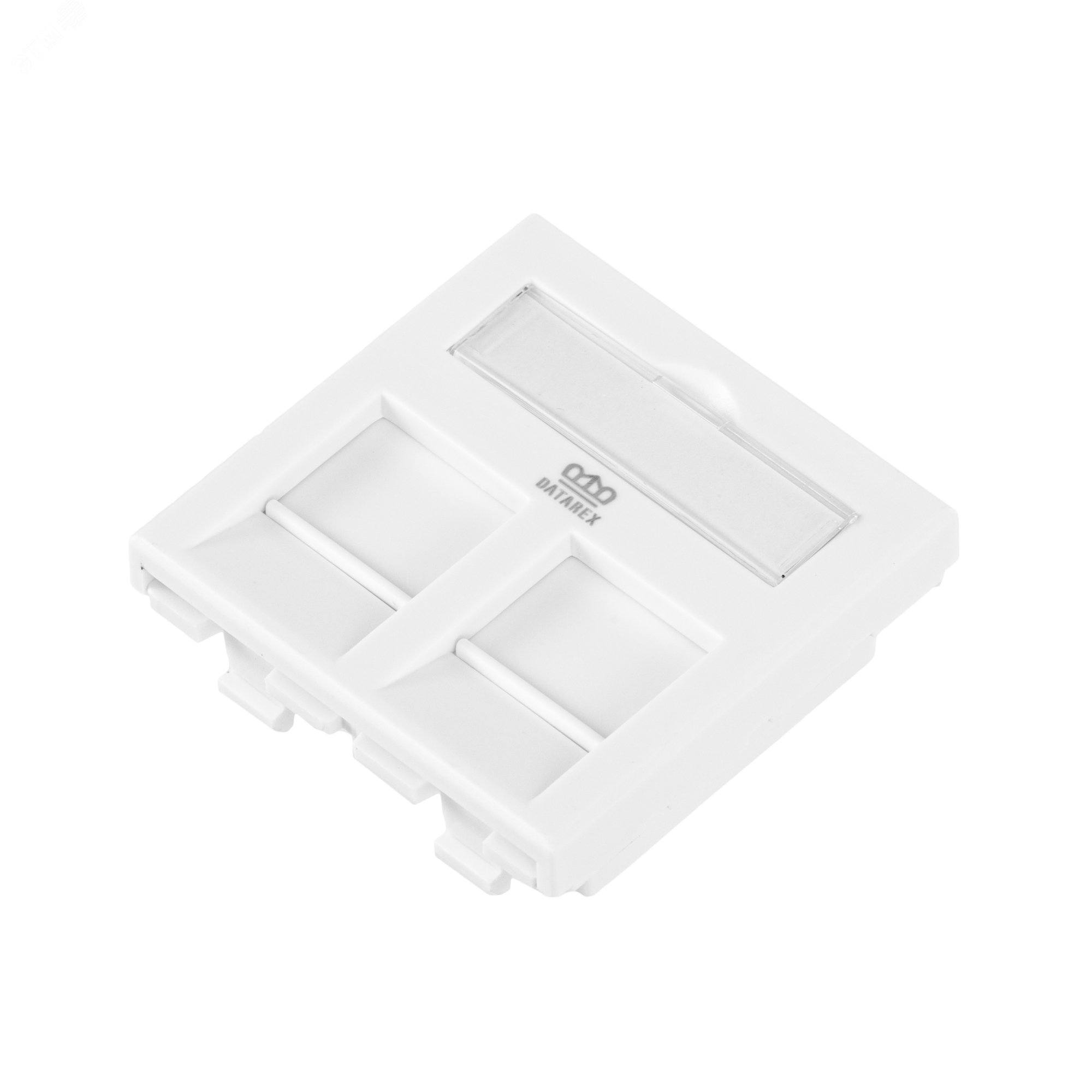 Изображение товара Адаптер 45x45 мм для модуля Keystone, 2 порта, шторки, белый (шт)