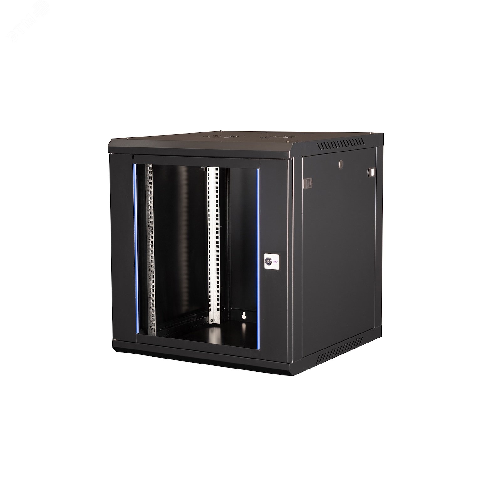 Изображение товара Телефонный телекоммуникационный настенный шкаф 19 12U 635x600x600 стекло черный