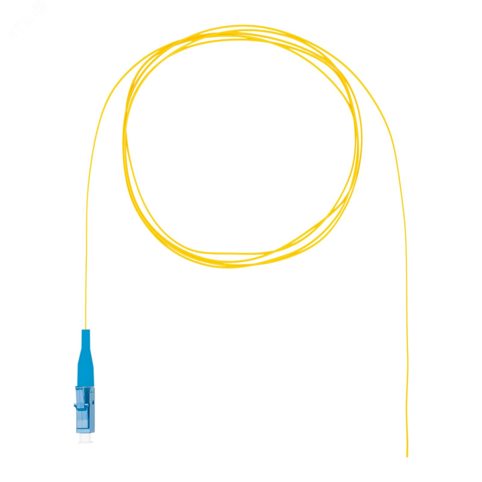 Изображение товара Пигтейл LC OS2 нг(А)-HF желтый 1,5 м оптический кабель для соединения волокон