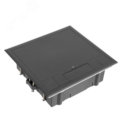 Изображение товара Лючок напольный 12 модулей горизонтальный пластиковая крышка серый (шт)