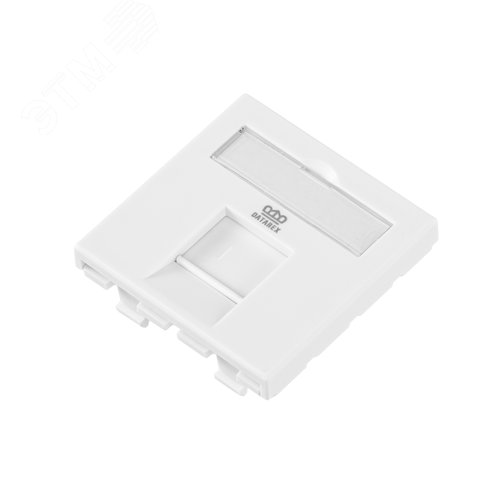 Изображение товара Адаптер 45x45 мм для модуля Keystone, 1 порт, шторка, белый (шт)