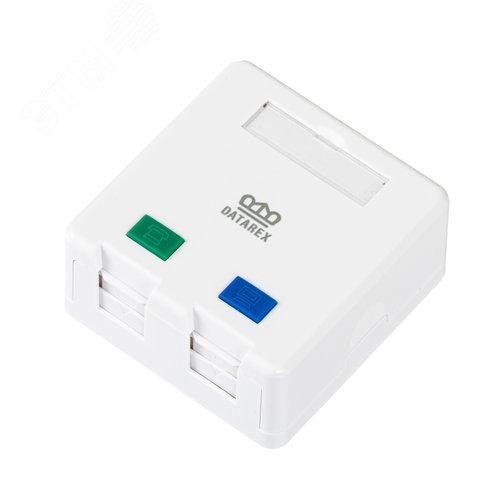 Изображение товара Коробка настенная, 2 порта, шторки, белый (шт)