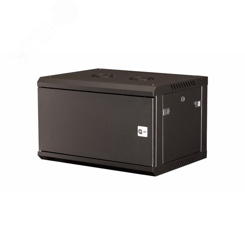 Изображение товара Шкаф 19'' телекоммуникационный настенный, 6U 368х600х450 мм, дверь металл, черный (шт)