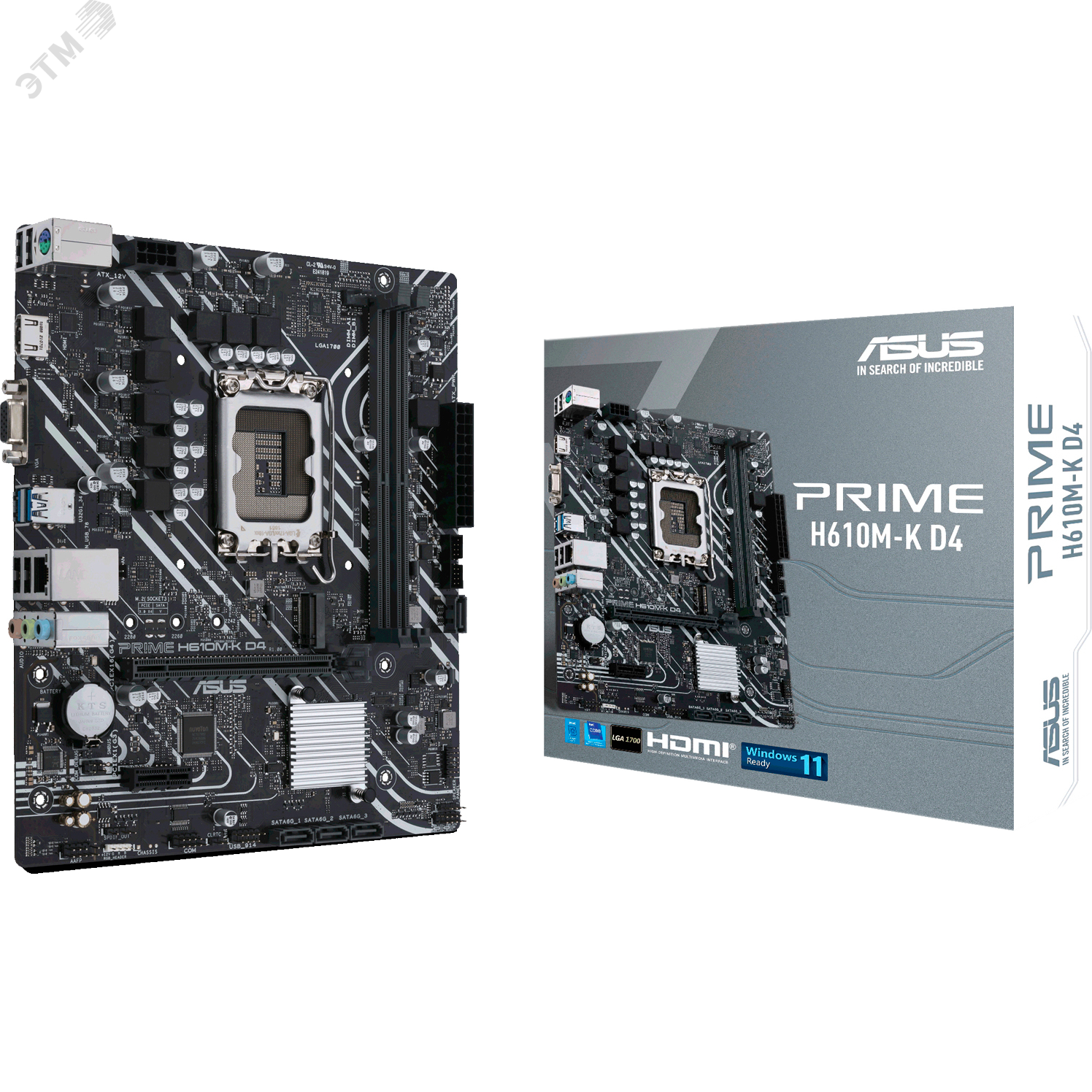 Изображение товара Материнская плата PRIME H610M-K D4, Intel H610, Micro ATX (шт)