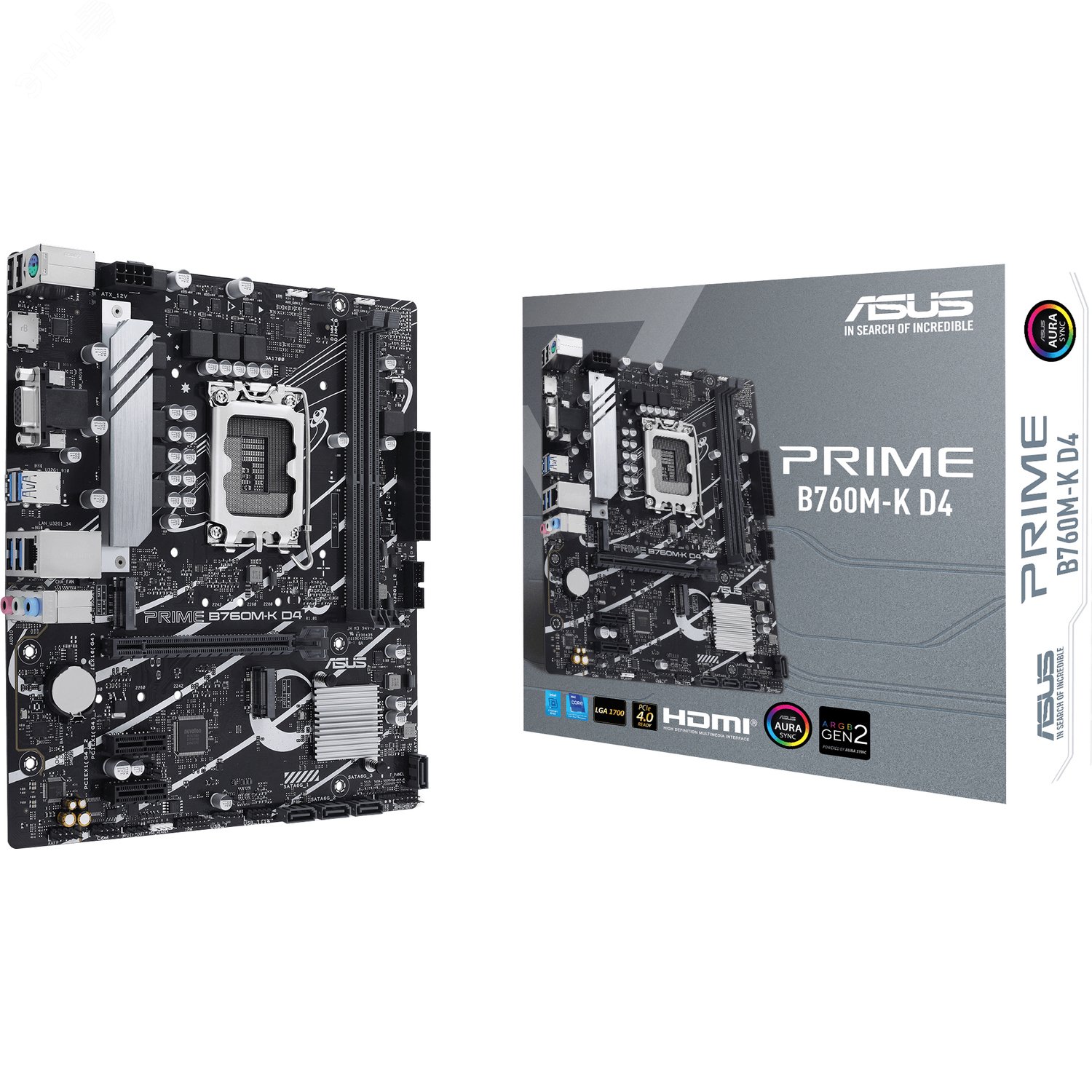 Изображение товара Материнская плата ASUS PRIME B760M-K D4 Intel B760 Micro ATX для ПК