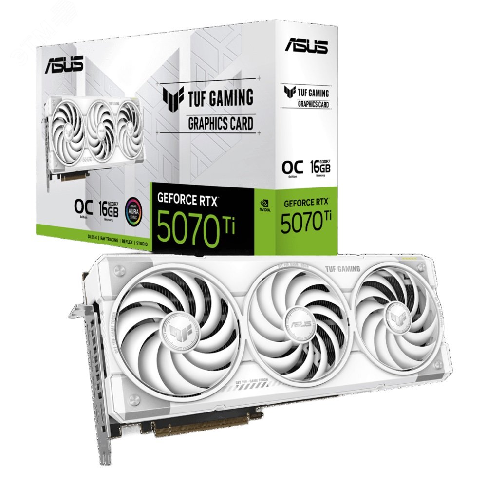 Изображение товара Видеокарта RTX 5070 Ti TUF GAMING WHITE, NVIDIA GeForce, 16 ГБ, GDDR7, PCI-Express 5.0 (шт)