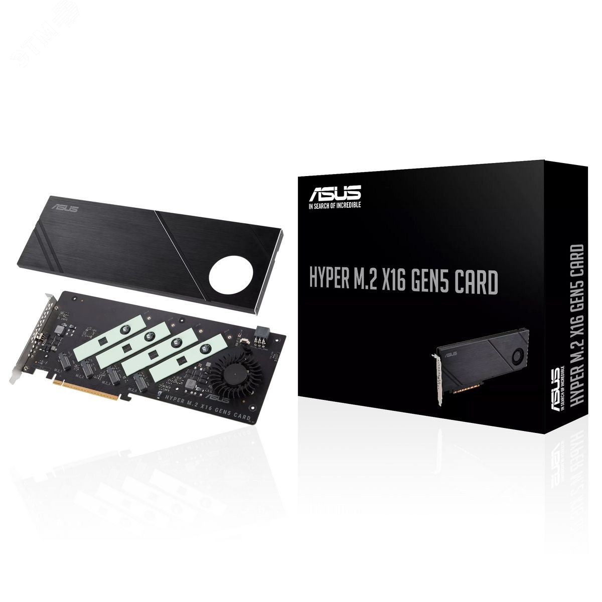 Изображение товара Плата расширения ASUS HYPER M.2 X16 GEN5 PCIe 5.0 для до 4 M.2 NVMe накопителей