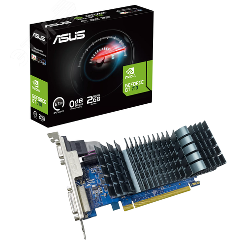 Изображение товара Видеокарта GT 710 EVO, NVIDIA GeForce, 2 ГБ, GDDR5, PCI-Express 2.0 (шт)