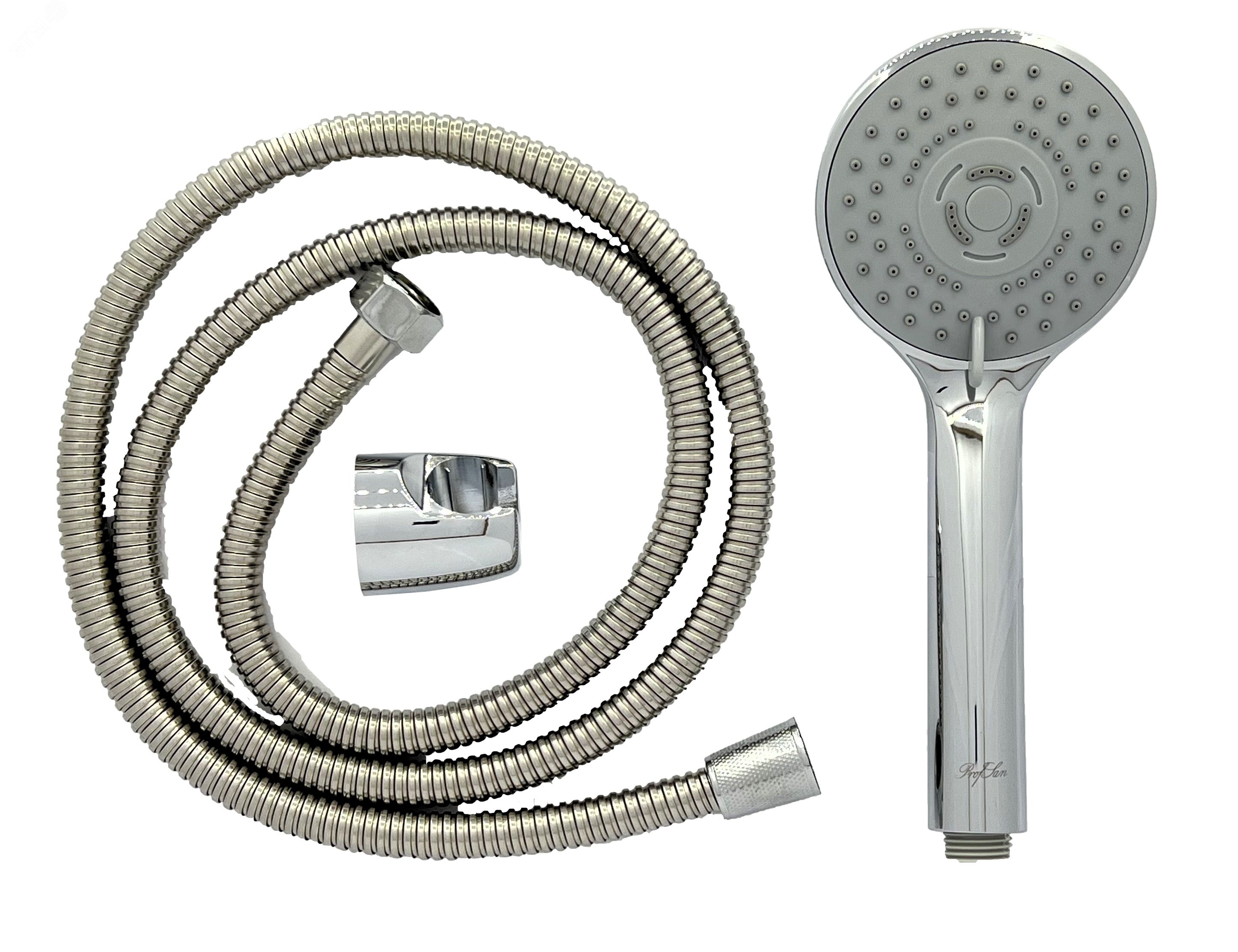 Изображение товара [Набор для душа] PROFSAN PSM-085 Лейка-Шланг-Держатель хром