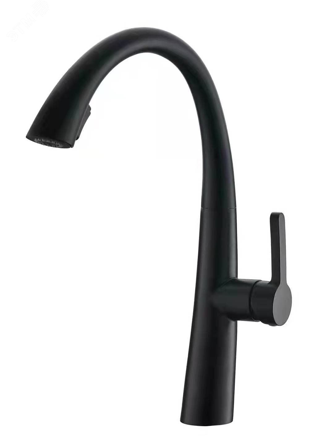 Изображение товара Смеситель для мойки ПСМ-301-9 STEEL из нержавеющей стали AISI-304 с выдвижной лейкой Черный-бронза