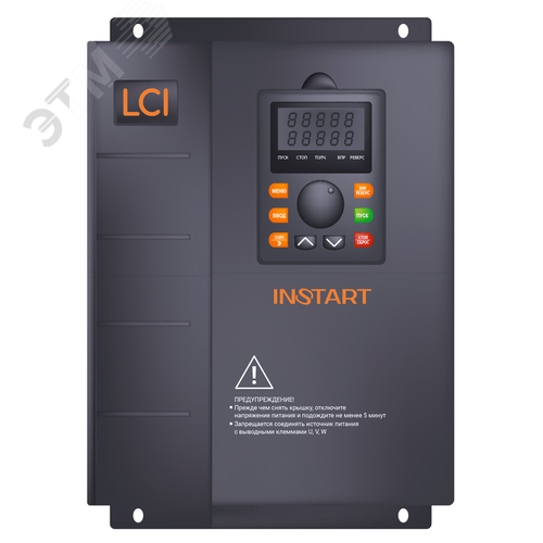 Изображение товара Преобразователь частоты 37 кВт/45 кВт, 75А/90A, трехфазный, 380В±15%, 50Гц/60Гц, IP20, с панелью управления (шт)