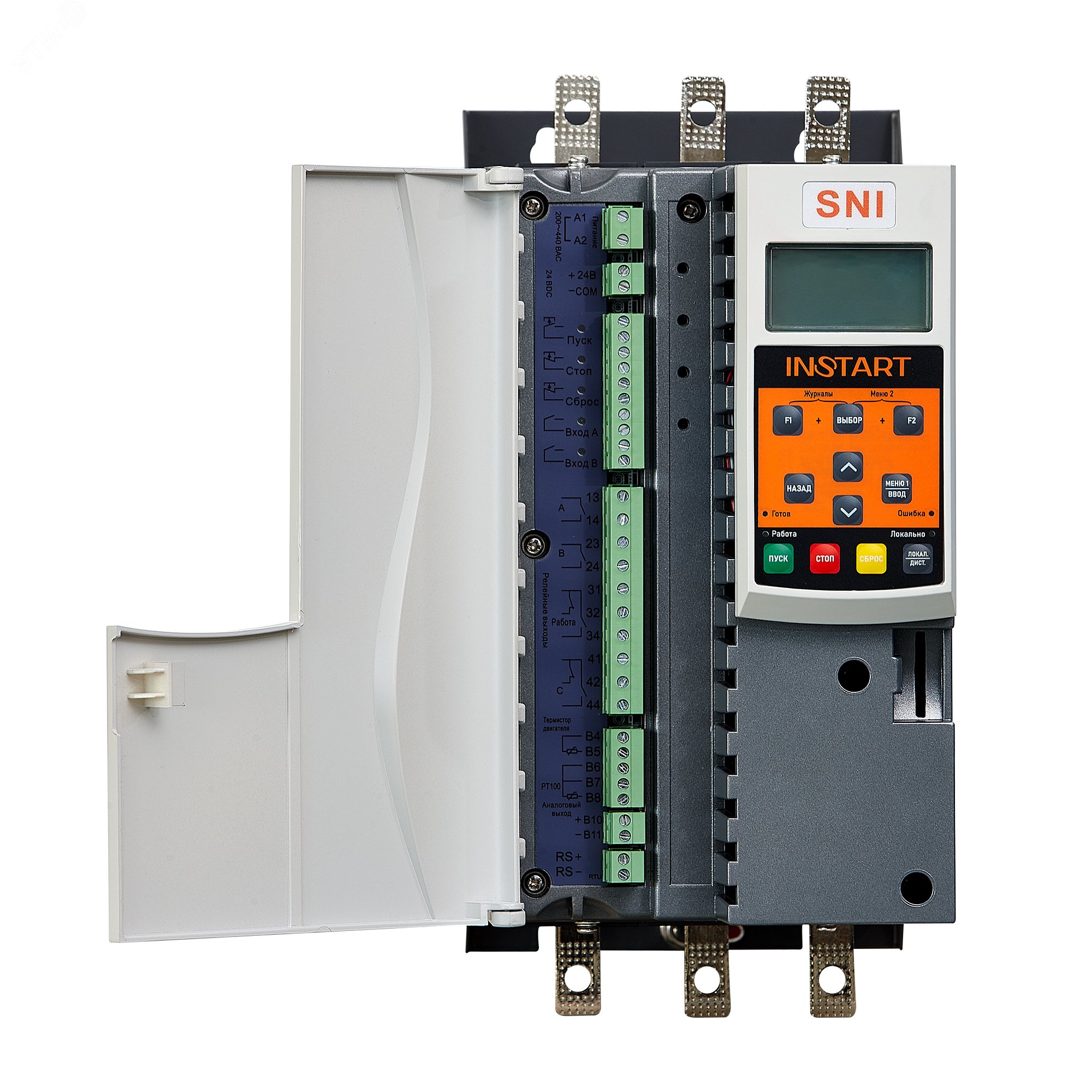 Устройство плавного пуска SNI-7.5/17-04 7.5кВт, 17А, 3Ф, 380В±15%, 50Гц/60Гц, IP00, со встроенным байпасом SNI-7.5/17-04 Instart - превью 5