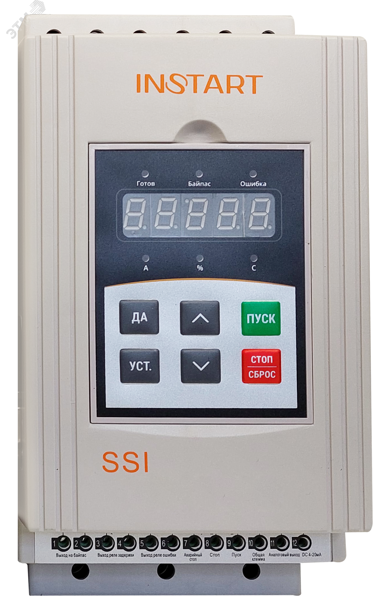 Устройство плавного пуска SSI-15/30-04 15кВт, 30А, 3Ф, 380В±15%, 50Гц/60Гц, IP20, без встроенного байпаса SSI-15/30-04 Instart