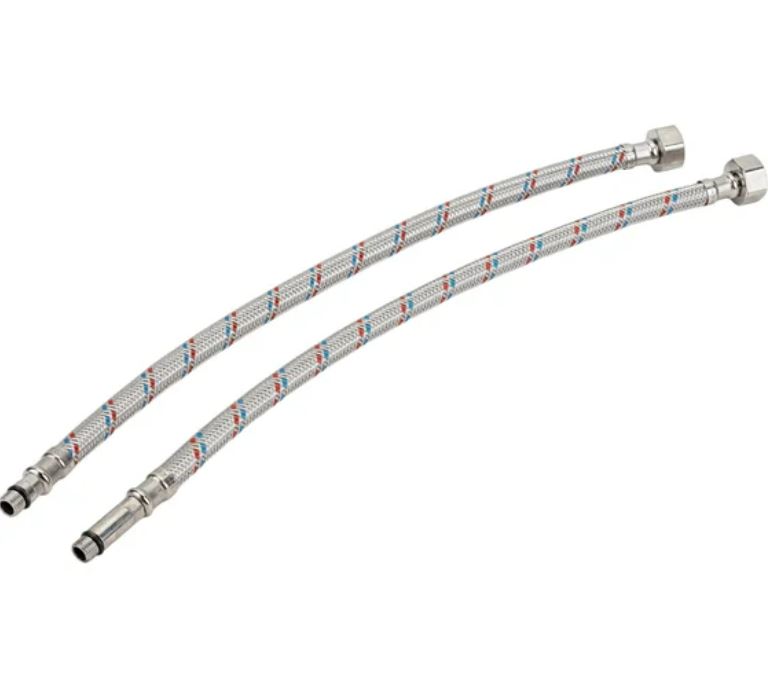 Гибкая подводка для смесителей М10х18+М10х35 1/2 80 см нерж сталь пара