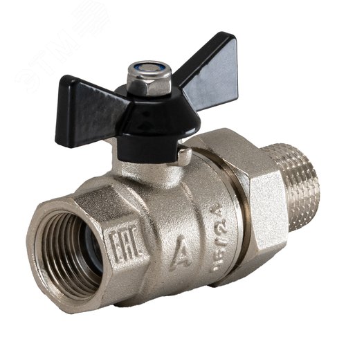 Кран шаровой полнопроходной с сгоном 3/4' ВР/НР бабочка - фото 2