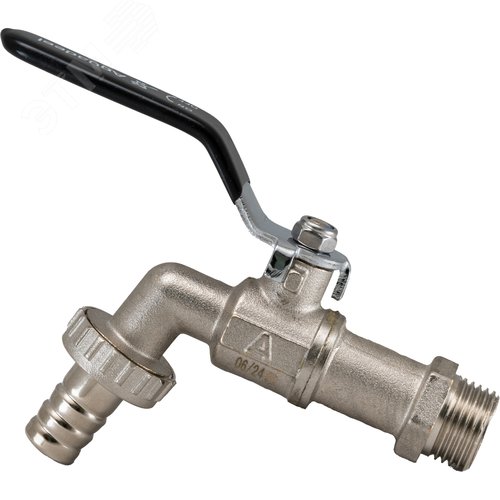 Изображение товара Кран шаровой водоразборный со штуцером 1/2' НР ручка рычаг (шт)