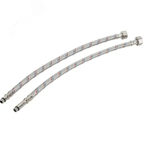 Изображение товара Гибкая подводка для смесителей М10х18+М10х35 1/2 80 см нерж сталь пара (уп)