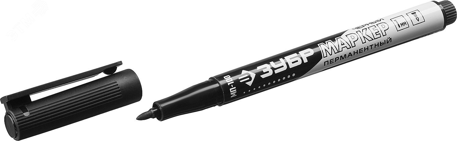 Маркер МП-100 черный, 1 мм заостренный перманентный 06320-2 ЗУБР - превью