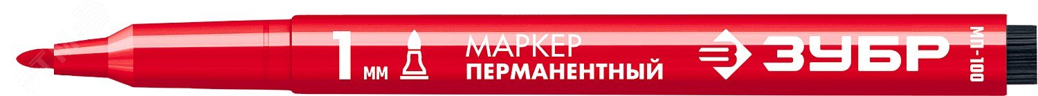 Изображение товара Маркер МП-100 красный, 1 мм заостренный перманентный (шт)