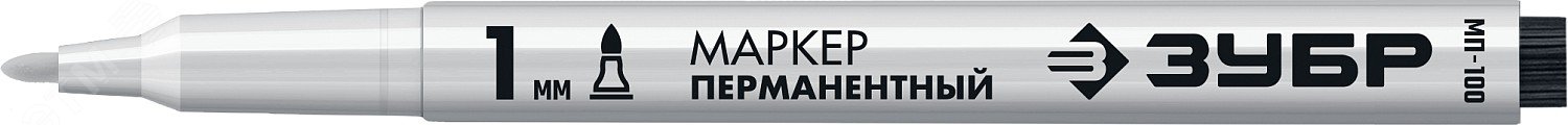 Маркер МП-100 белый, 1 мм заостренный перманентный 06320-8 ЗУБР - превью