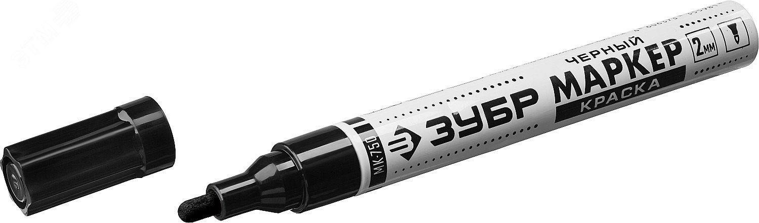 Маркер-краска Профессионал МП-400 черный 2-4 мм круглый наконечник 06325-2 ЗУБР - превью