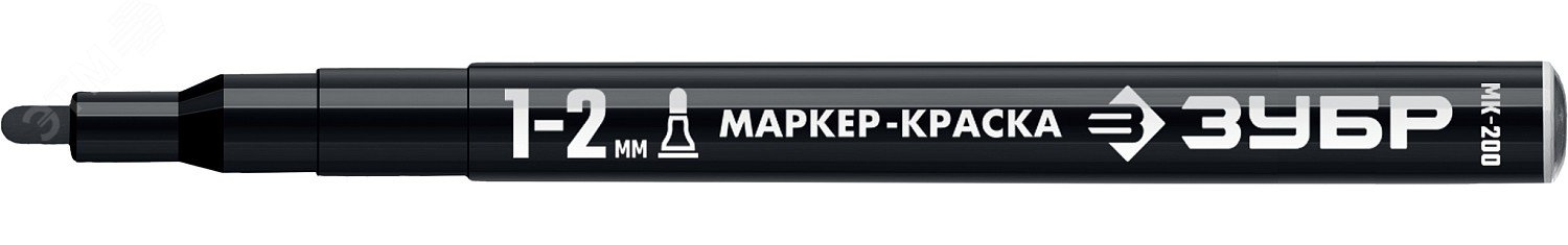 Изображение товара Профессиональный маркер-краска МК-200 круглый наконечник 1-2 мм черный