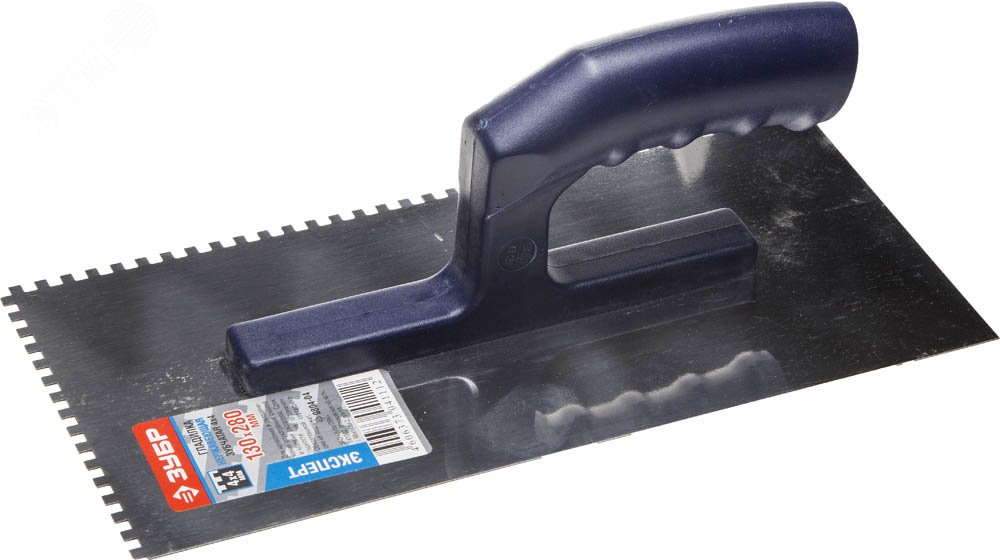 Изображение товара Гладилка штукатурная нержавеющая Профессионал 30х280 мм 4х4 мм зубчатая нержавеющая с пластиковой ручкой (шт)