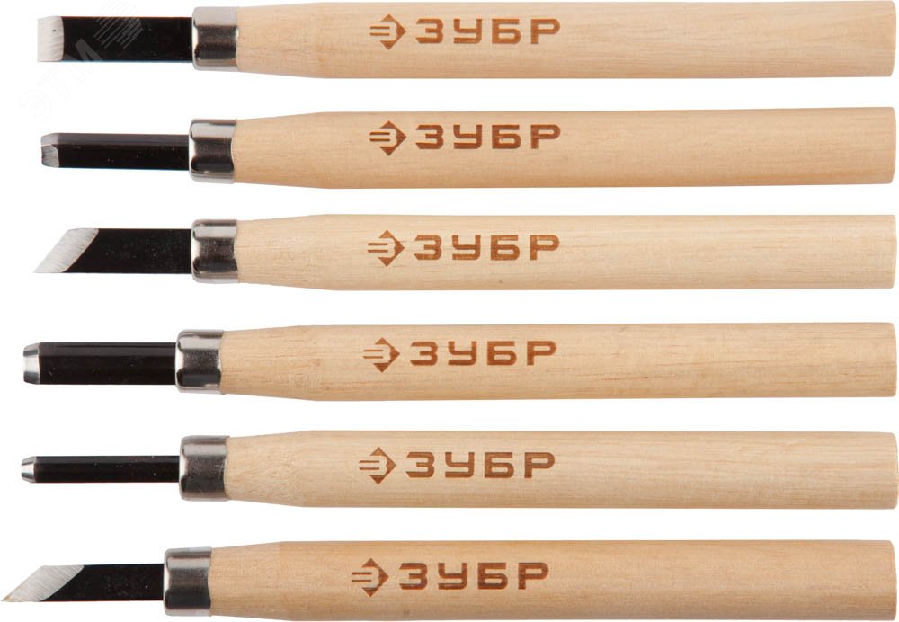 Изображение товара Профессиональные фигурные резцы "ЭКСПЕРТ" 6 шт для дерева и материалов