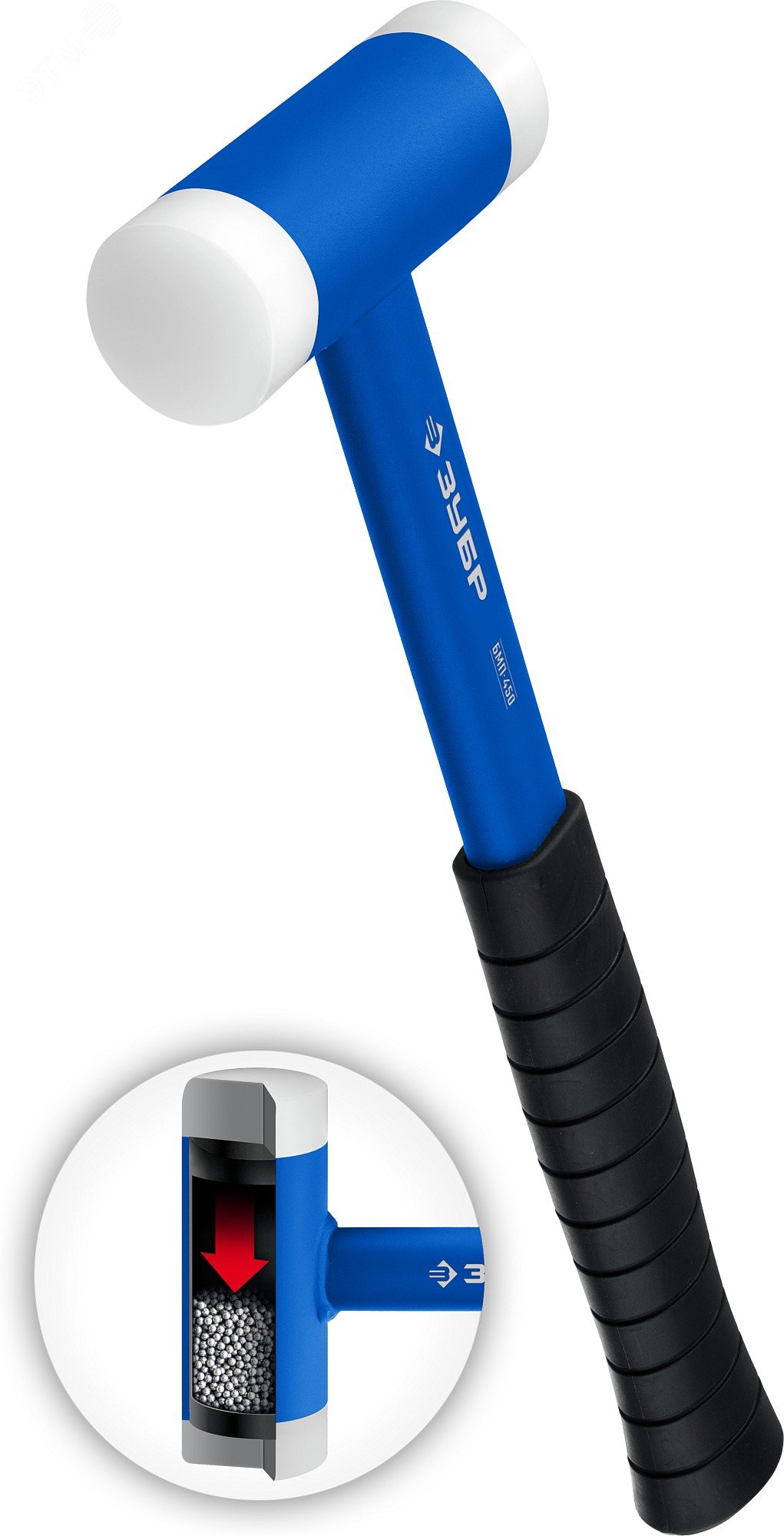 Изображение товара Молоток безинерционный с полиамидными бойками БМП 450 г 35 мм (шт)