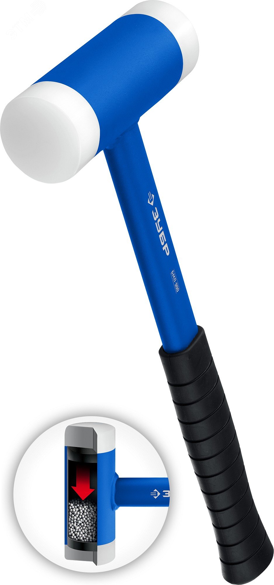 Изображение товара Молоток безинерционный с полиамидными бойками БМП 900 г 50 мм (шт)