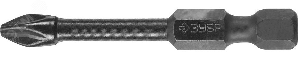 Изображение товара Набор ударных кованых бит PH2, 50 мм, 2 шт ЗУБР для шуруповертов