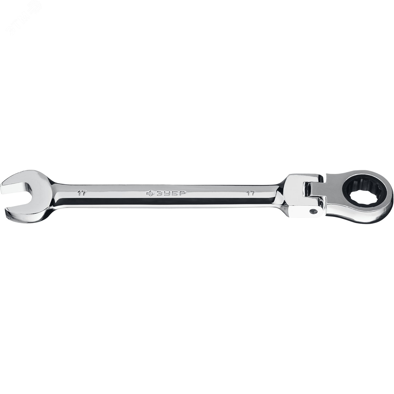 Ключ гаечный комбинированный трещоточный шарнирный 17 мм 27101-17 ЗУБР - превью