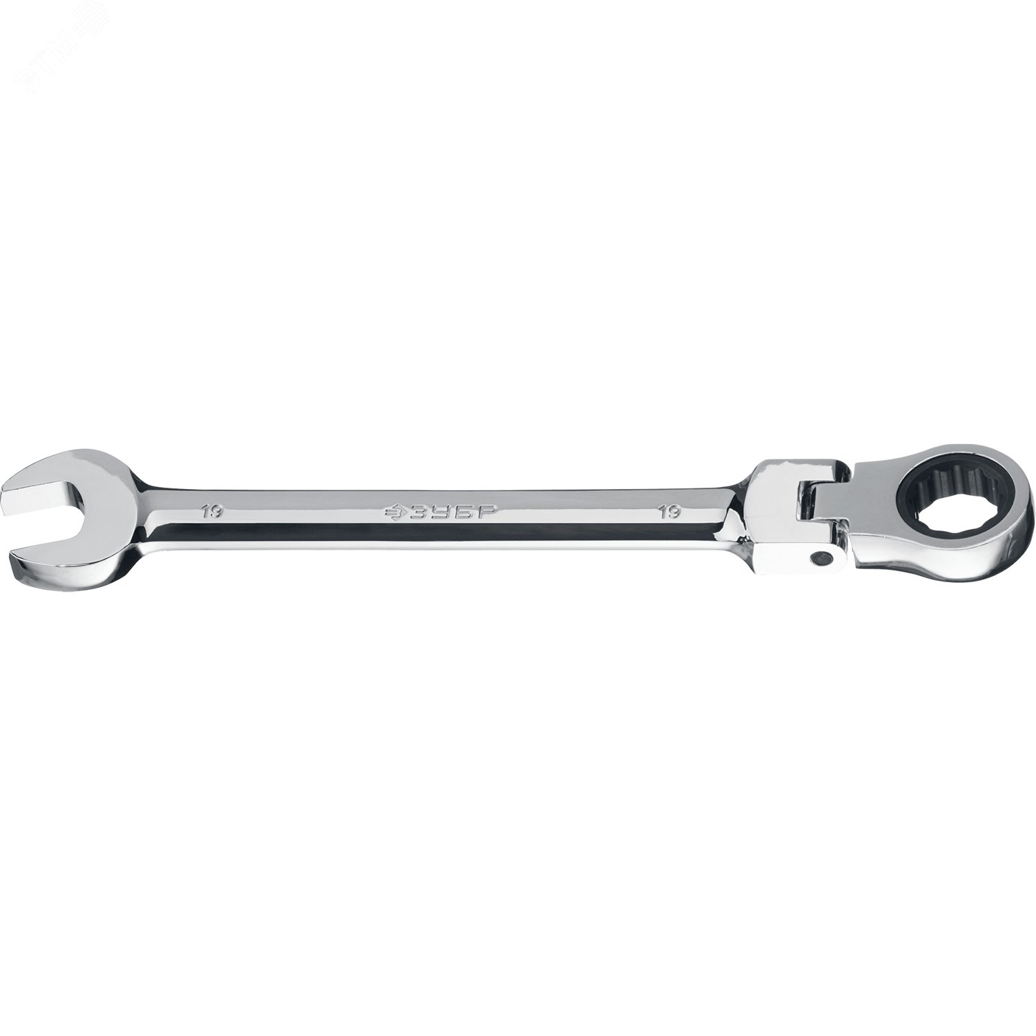 Ключ гаечный комбинированный трещоточный шарнирный 19 мм 27101-19 ЗУБР - превью