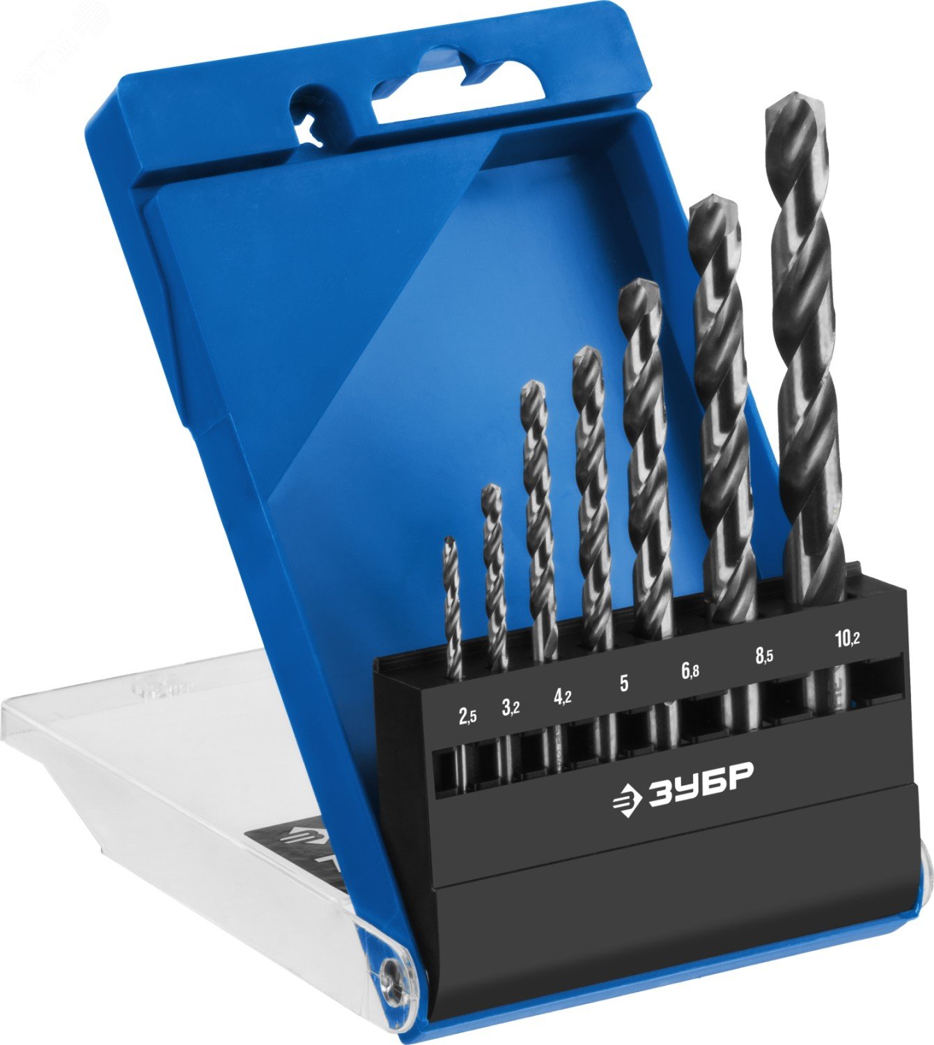 Изображение товара Набор сверл по металлу ЗУБР ПРОФ-А 7шт 2.5-10.2мм быстрорежущая сталь