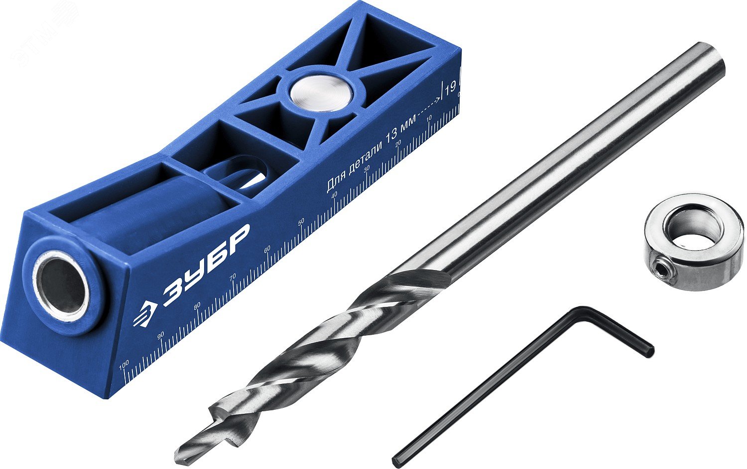 Изображение товара Кондуктор МИНИ одинарный для глухих отверстий от ЗУБР