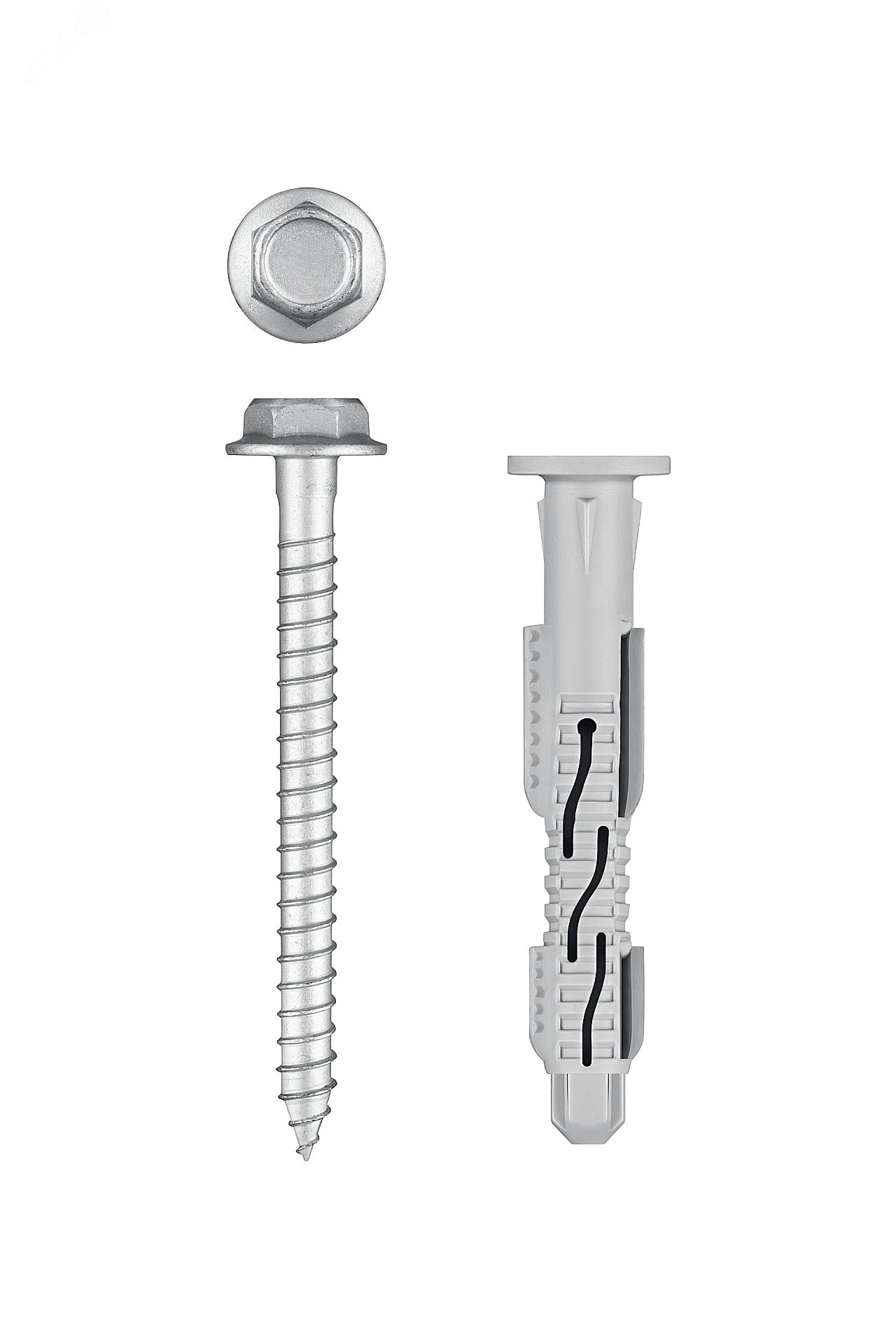 Изображение товара Дюбель фасадный, нейлон/цинк 10 x 80 мм, 50 шт ФД-Ц (шт)