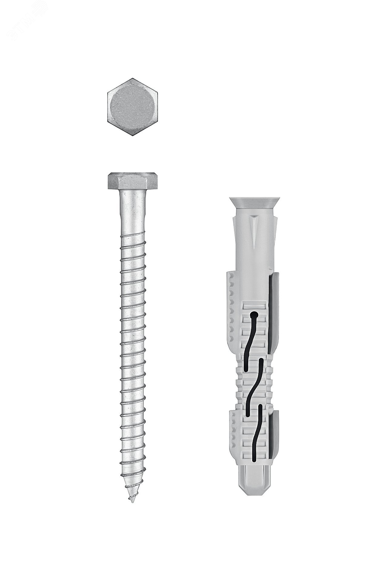 Изображение товара Фасадные дюбели ЗУБР нейлон/цинк 10x80 мм 50 шт для монтажа