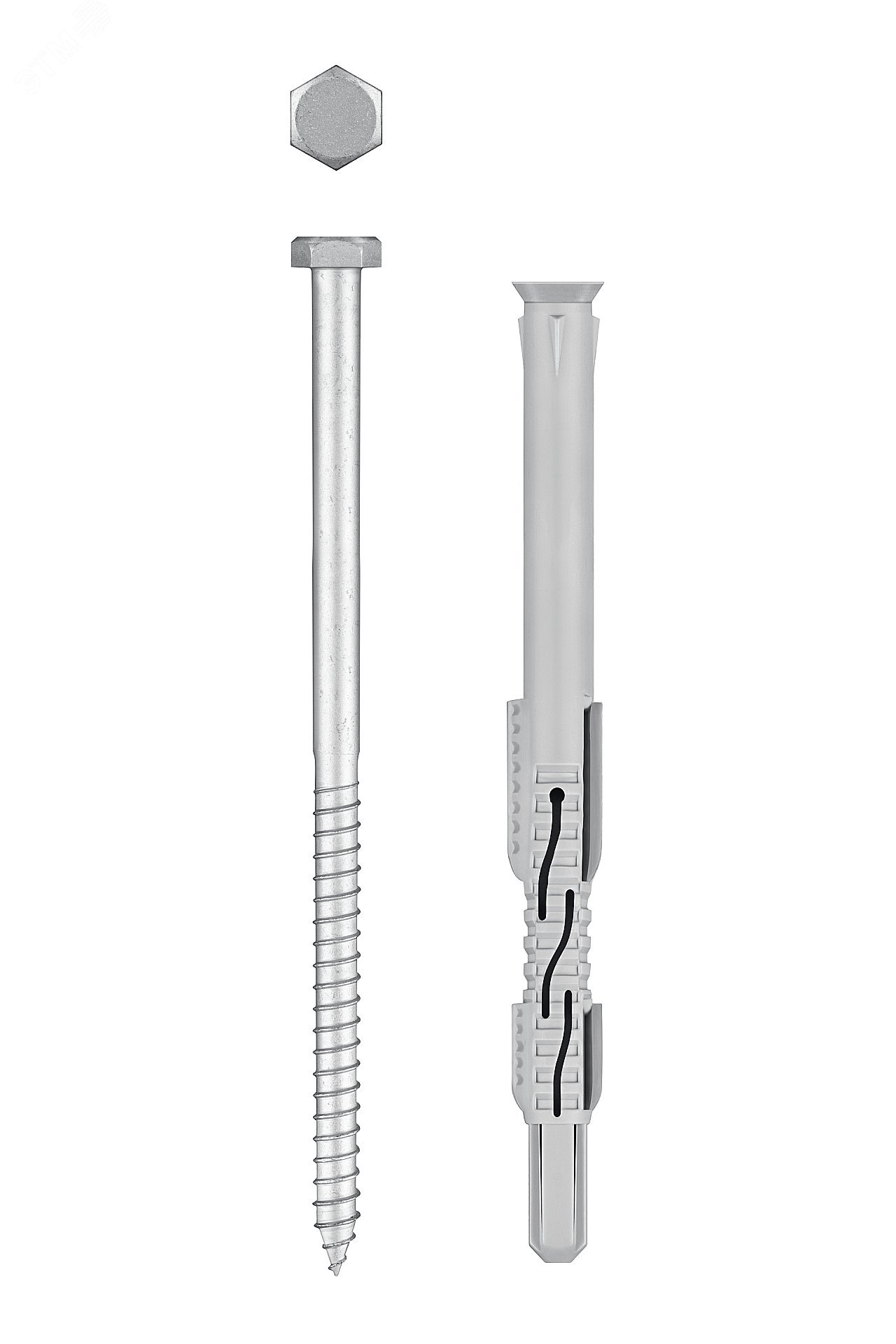 Изображение товара Дюбель фасадный, нейлон/цинк 10 x 160 мм, 50 шт ФД-П (шт)