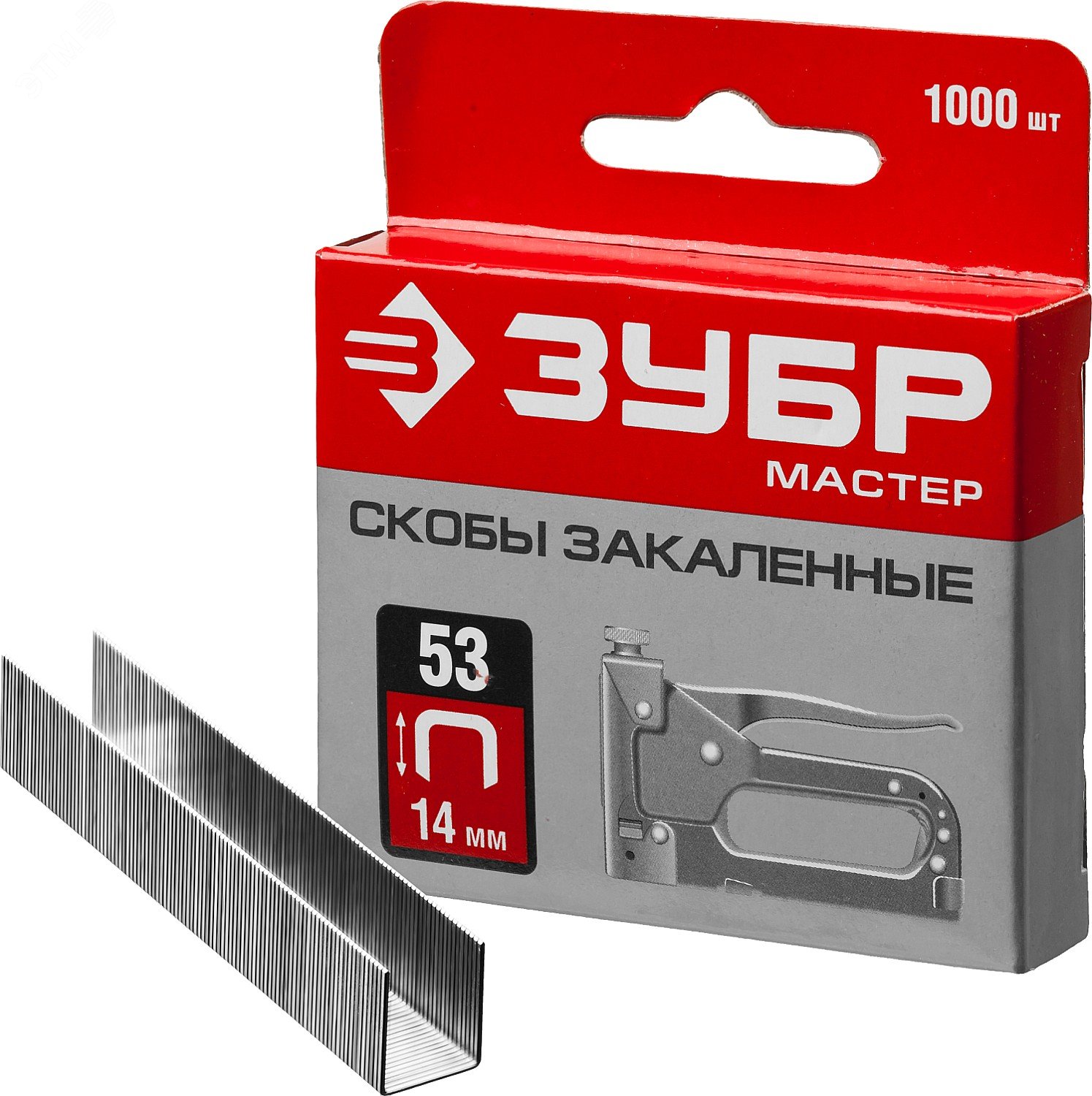 Изображение товара Скобы для степлера Тип 53 14 мм 1000 штук Калибр 23GA ЗУБР