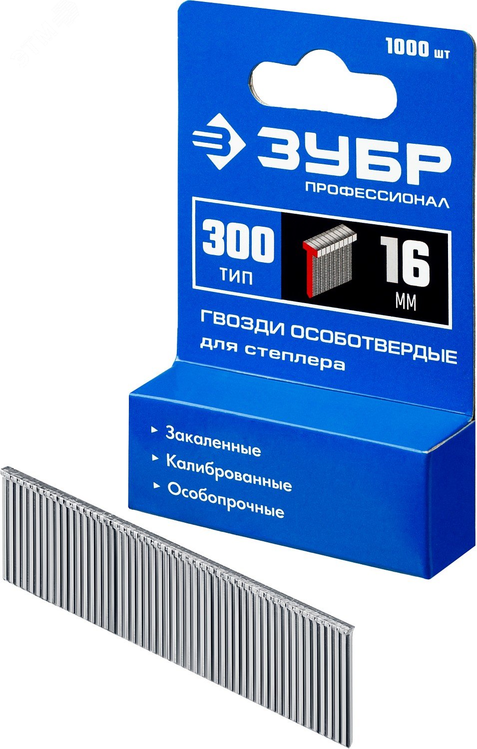 Изображение товара Гвозди для степлера 16 мм тип 300, 1000 шт (упак)