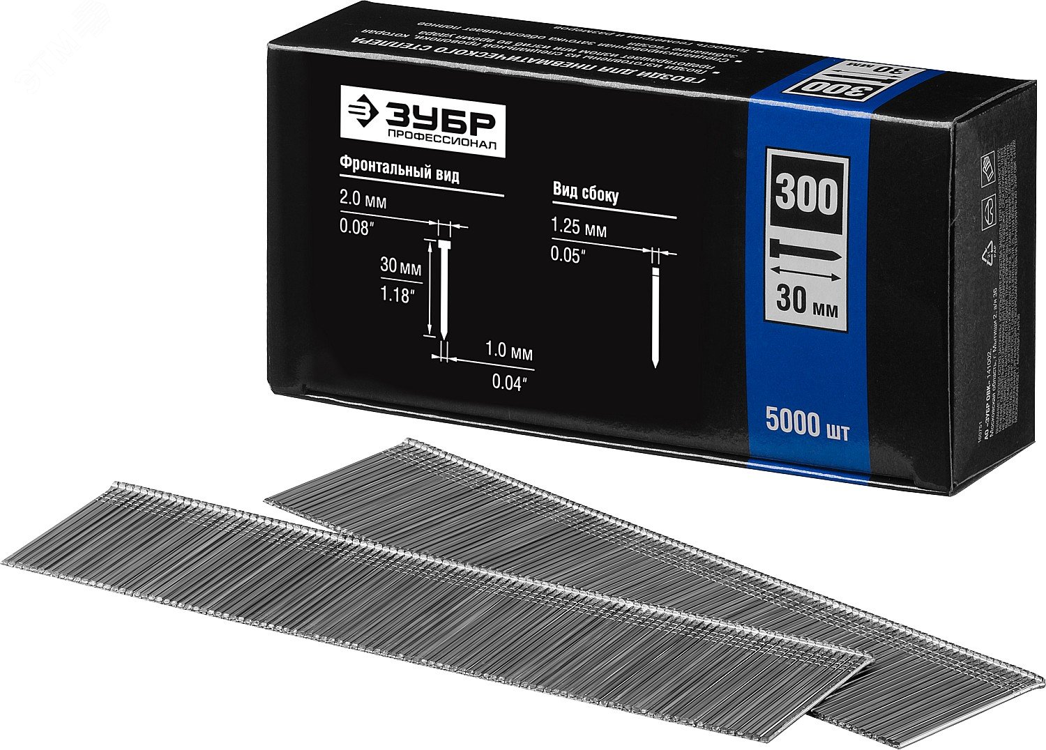 Изображение товара Гвозди для нейлера 30 мм тип 300 , 5000 шт (упак)