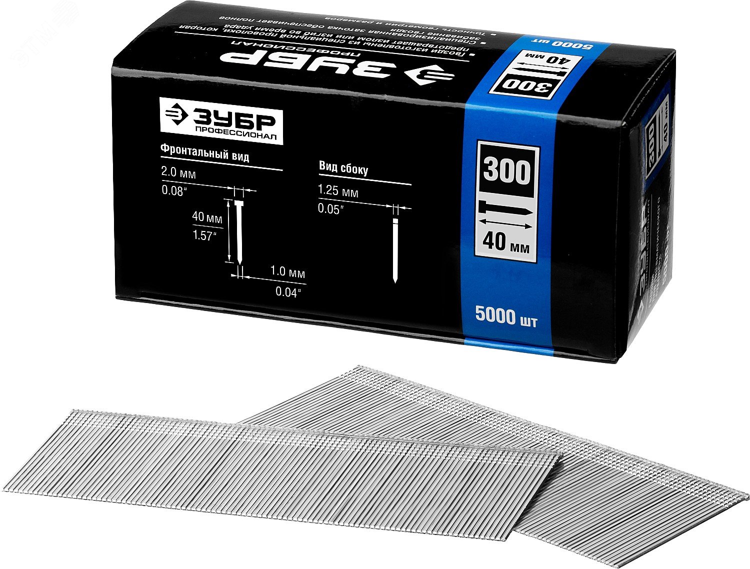 Изображение товара Гвозди для нейлера 40 мм тип 300, 5000 шт (упак)