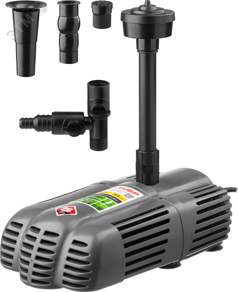 Изображение товара Насос фантанный для грязной воды ЗНФГ-33-2.5 ЗУБР 50 Вт для прудов и водоемов