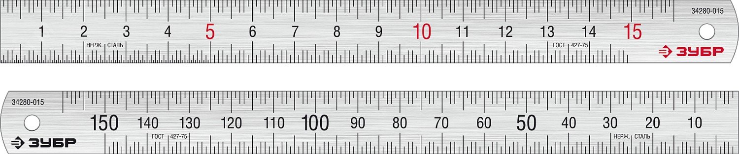 Изображение товара Линейка Про-15, усиленная нержавеющая 0.15 м, Профессионал (шт)