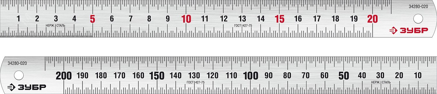 Изображение товара Линейка Про-20, усиленная нержавеющая 0.20 м, Профессионал (шт)